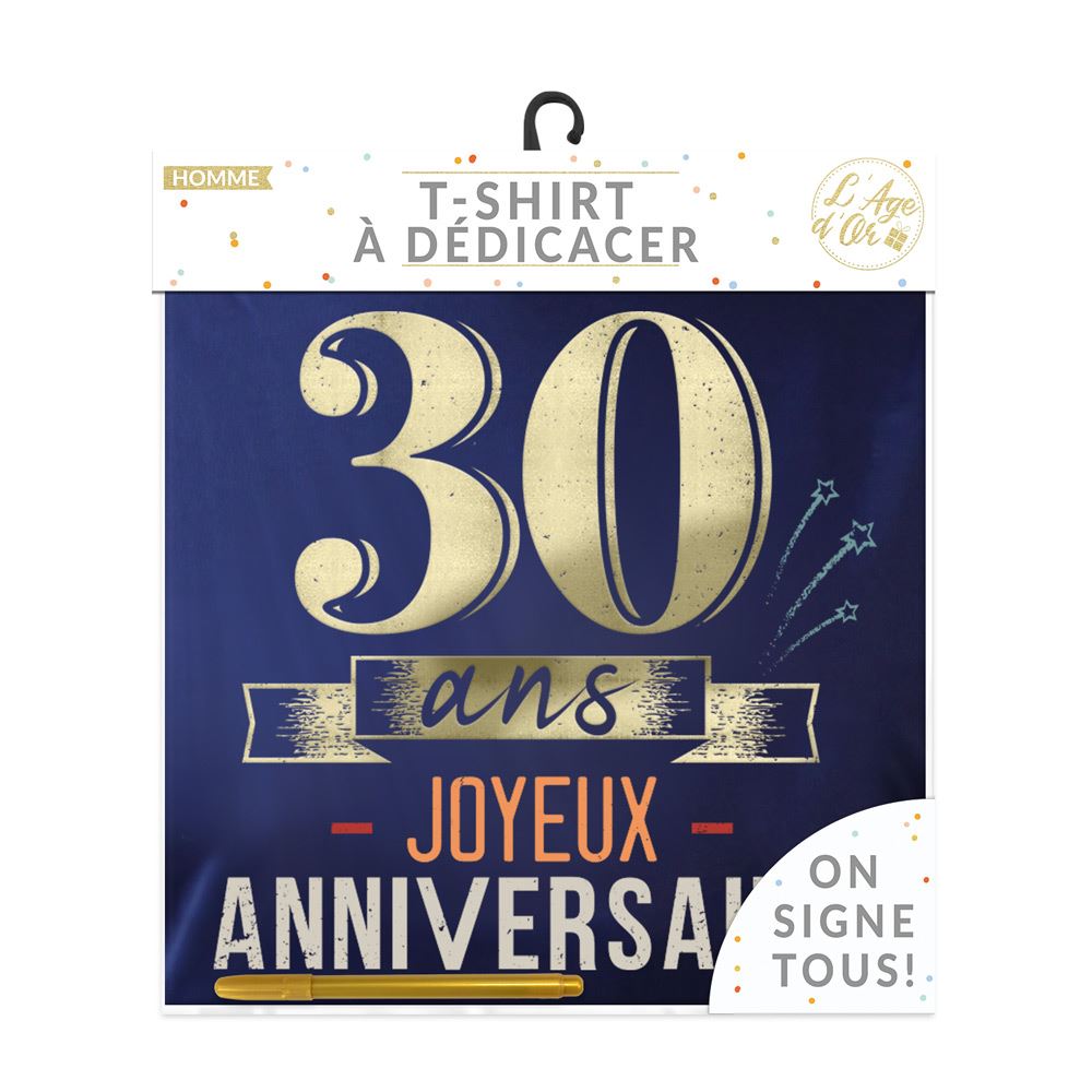 T-shirt a dedicacer homme 30 ans