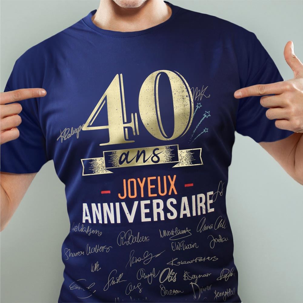 T-shirt a dedicacer homme 40 ans