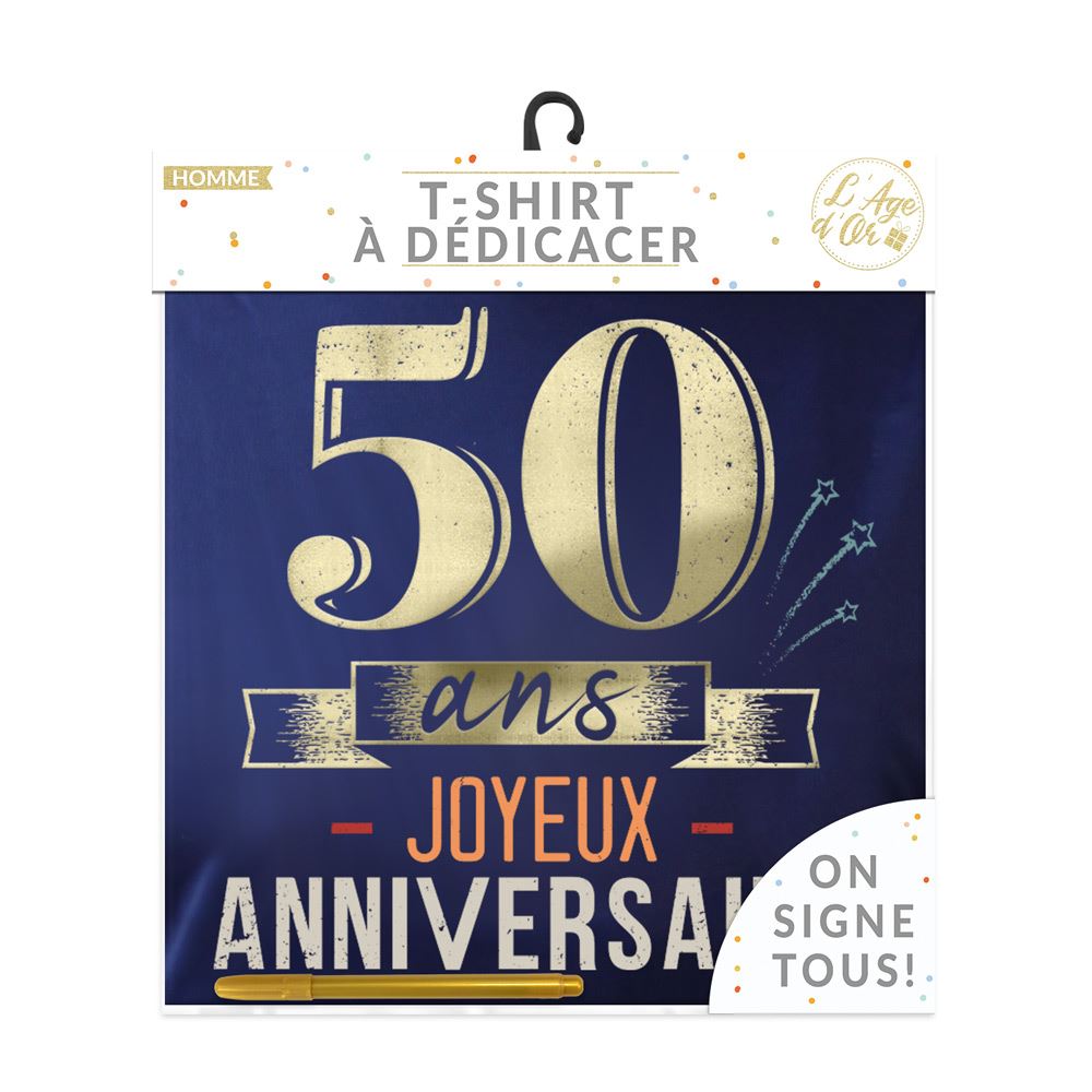 T-shirt a dedicacer homme 50 ans