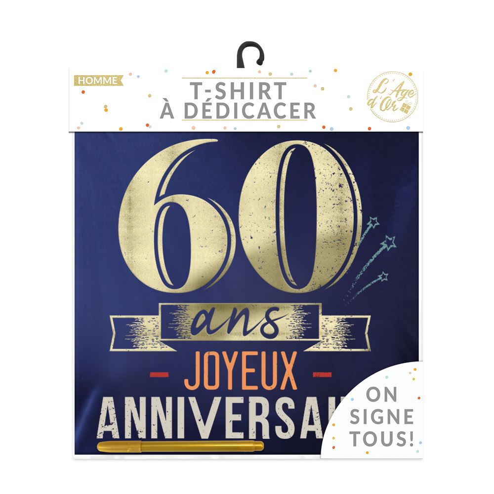 T-shirt a dedicacer homme 60 ans