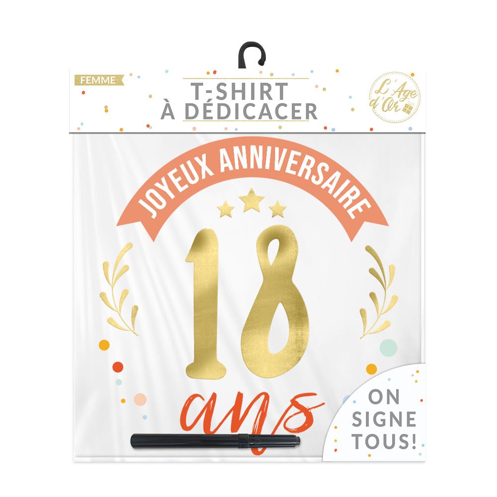 T-shirt a dedicacer femme 18 ans