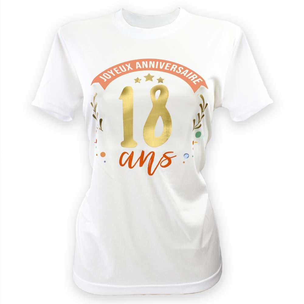 T-shirt a dedicacer femme 18 ans