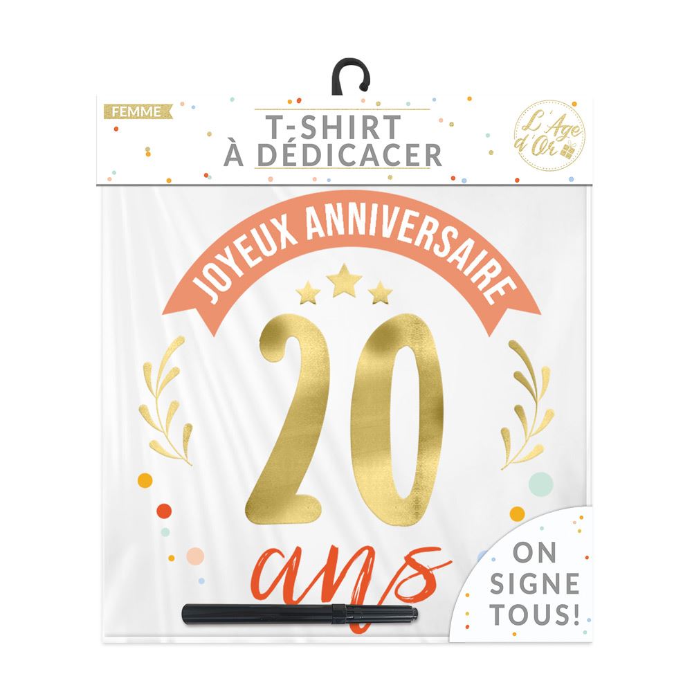 T-shirt a dedicacer femme 20 ans