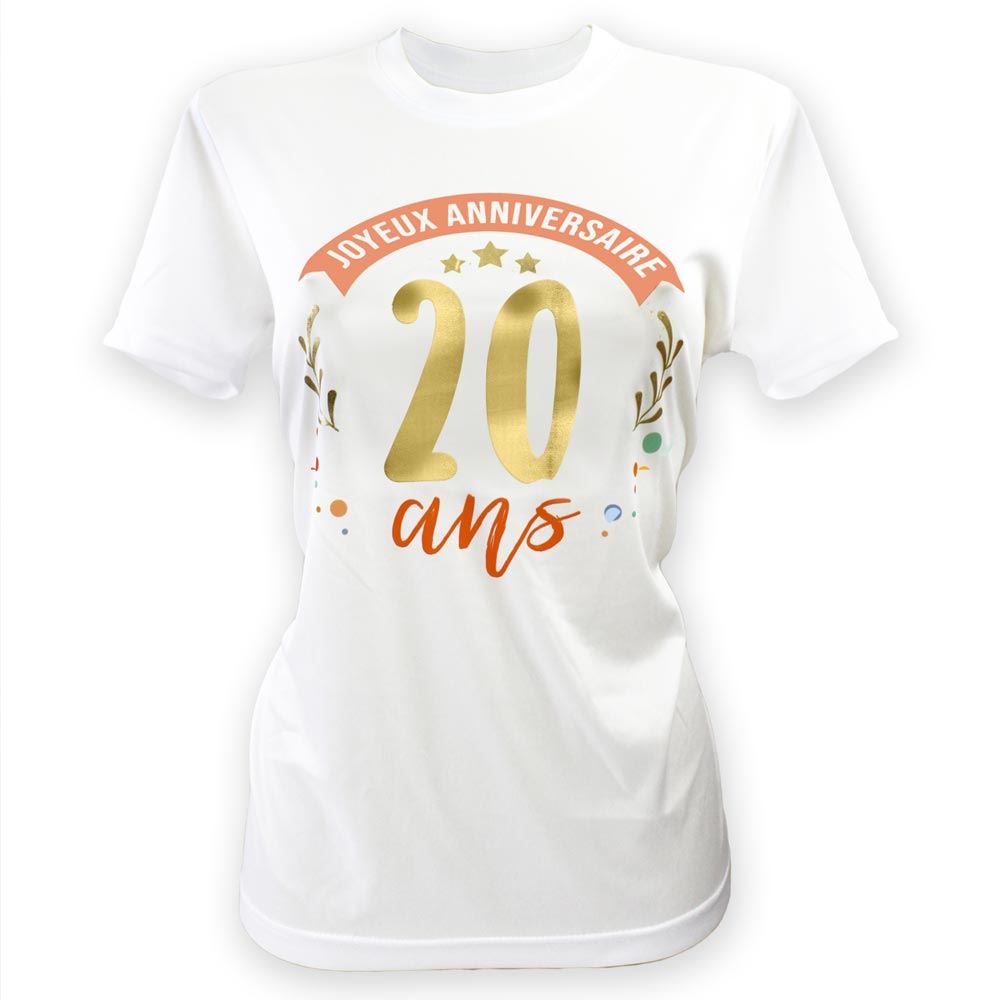 T-shirt a dedicacer femme 20 ans