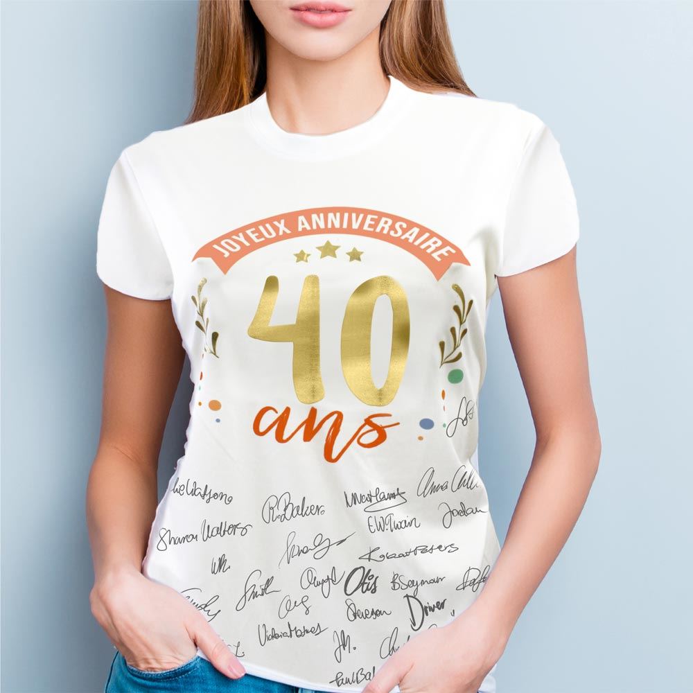 T-shirt a dedicacer femme 40 ans