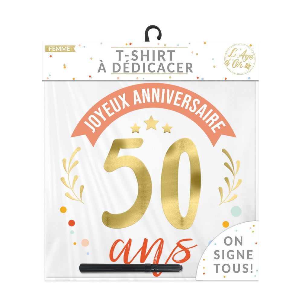 T-shirt a dedicacer femme 50 ans