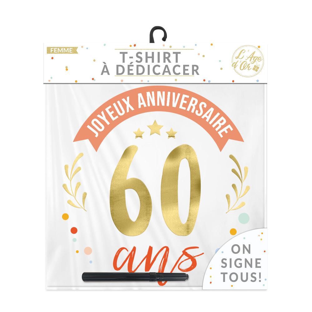 T-shirt a dedicacer femme 60 ans