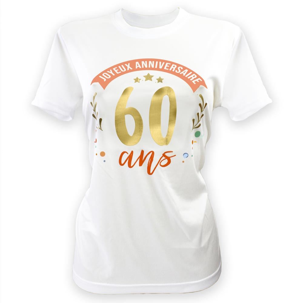 T-shirt a dedicacer femme 60 ans