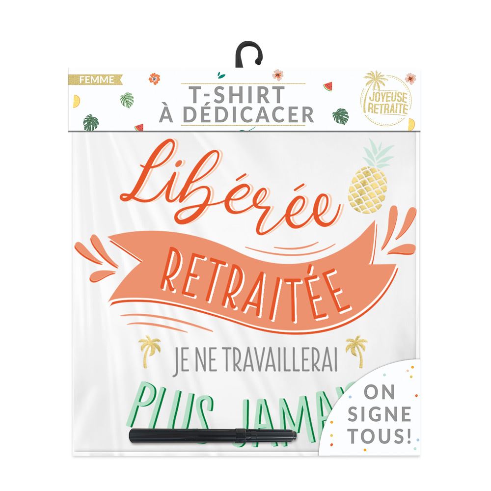 T-shirt a dedicacer femme retraite