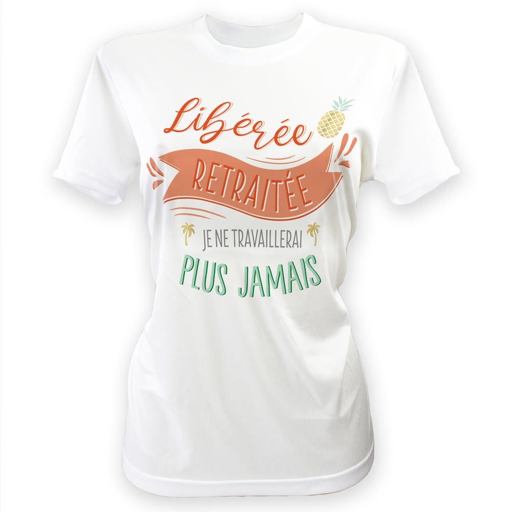 T-shirt a dedicacer femme retraite