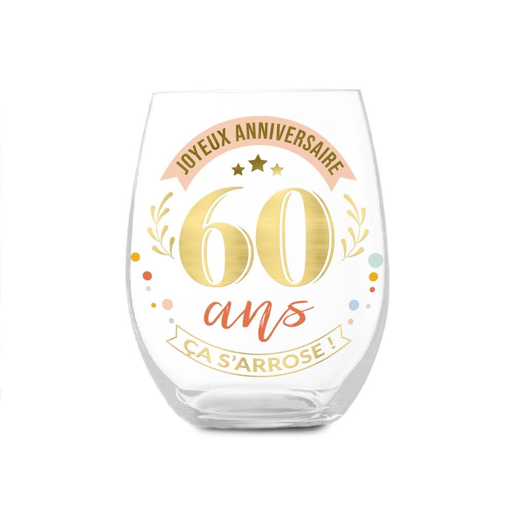 Verre rond cadeau 60 ans