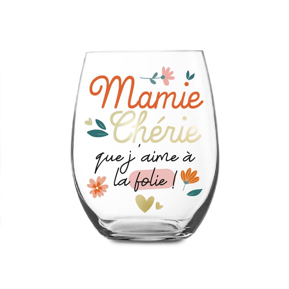 Verre rond "mamie cherie"