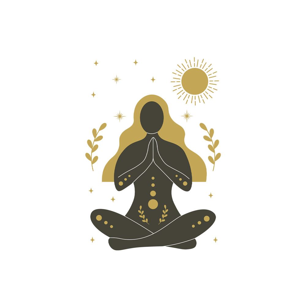 Sticker femme chakra 70x50cms
