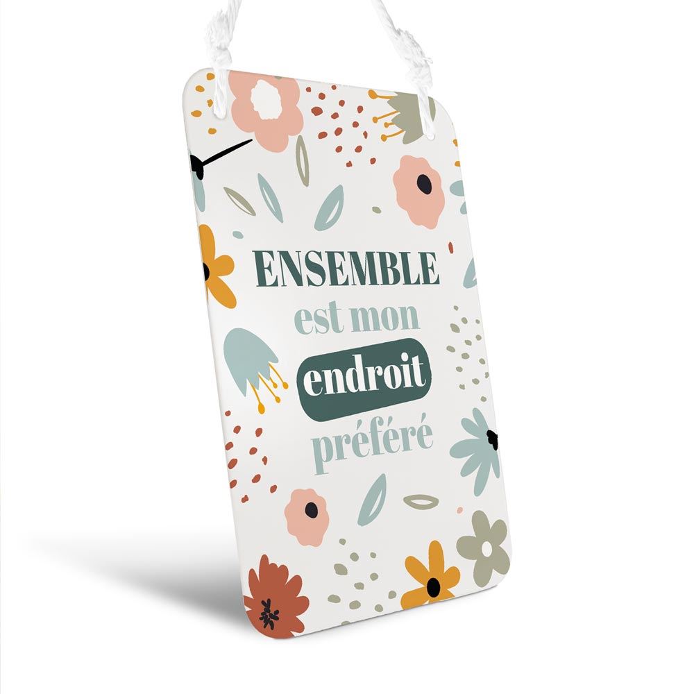 Plaque metal "ensemble" 14x20cms