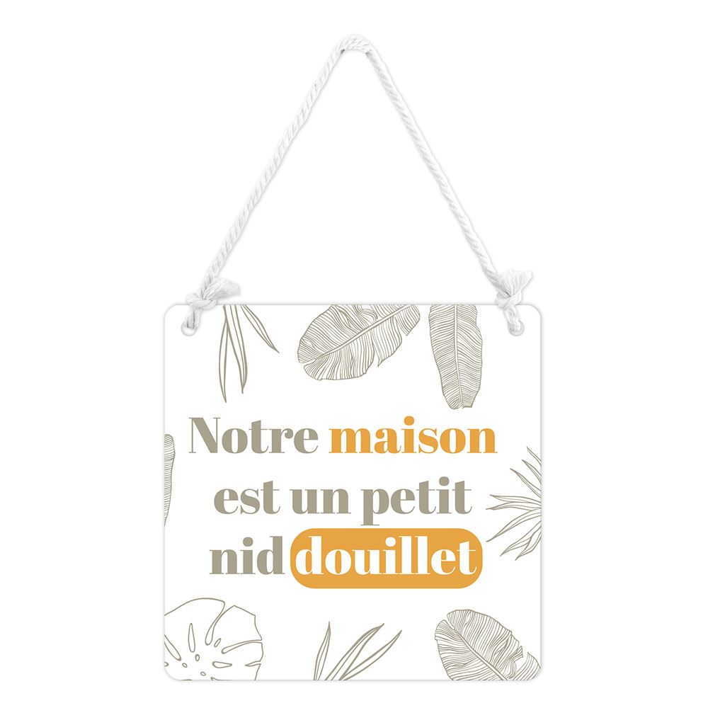 Plaque metal "notre maison" 20x213.29