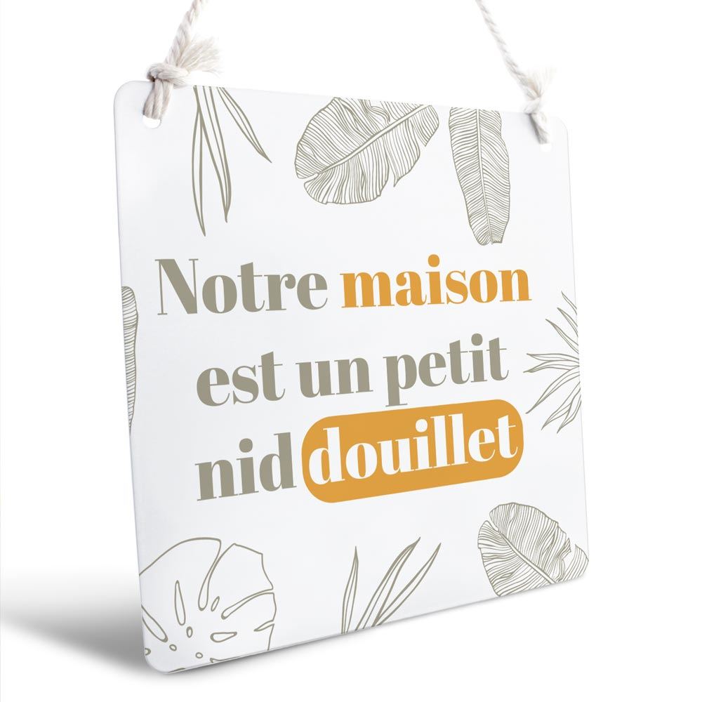 Plaque metal "notre maison" 20x213.29