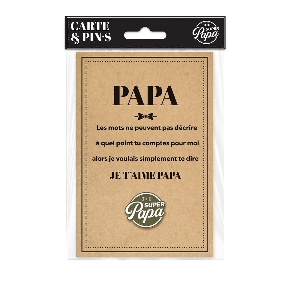 Carte a/pins "super papa"