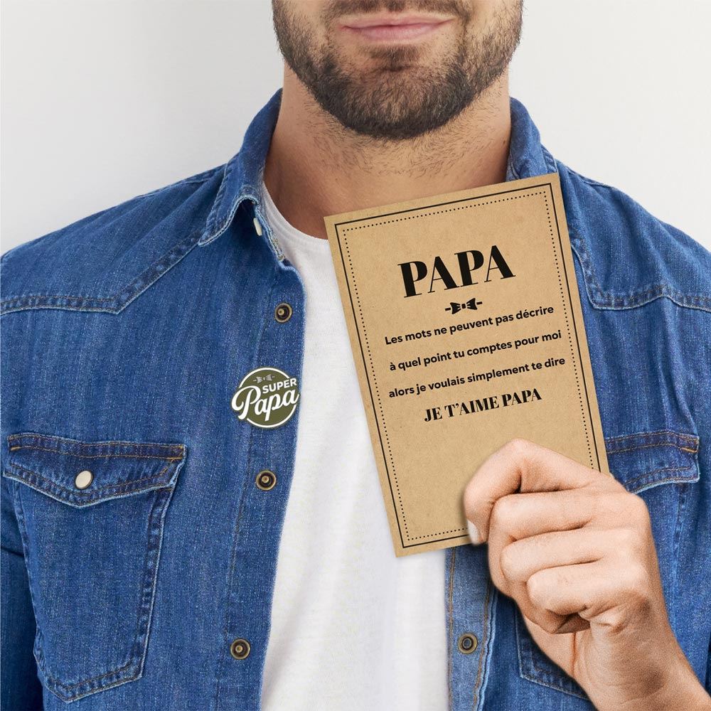 Carte a/pins "super papa"