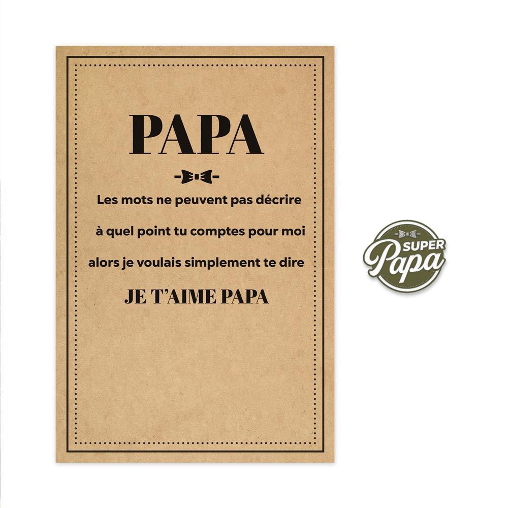 Carte a/pins "super papa"