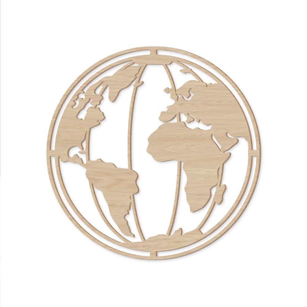 Carte du monde deco bois