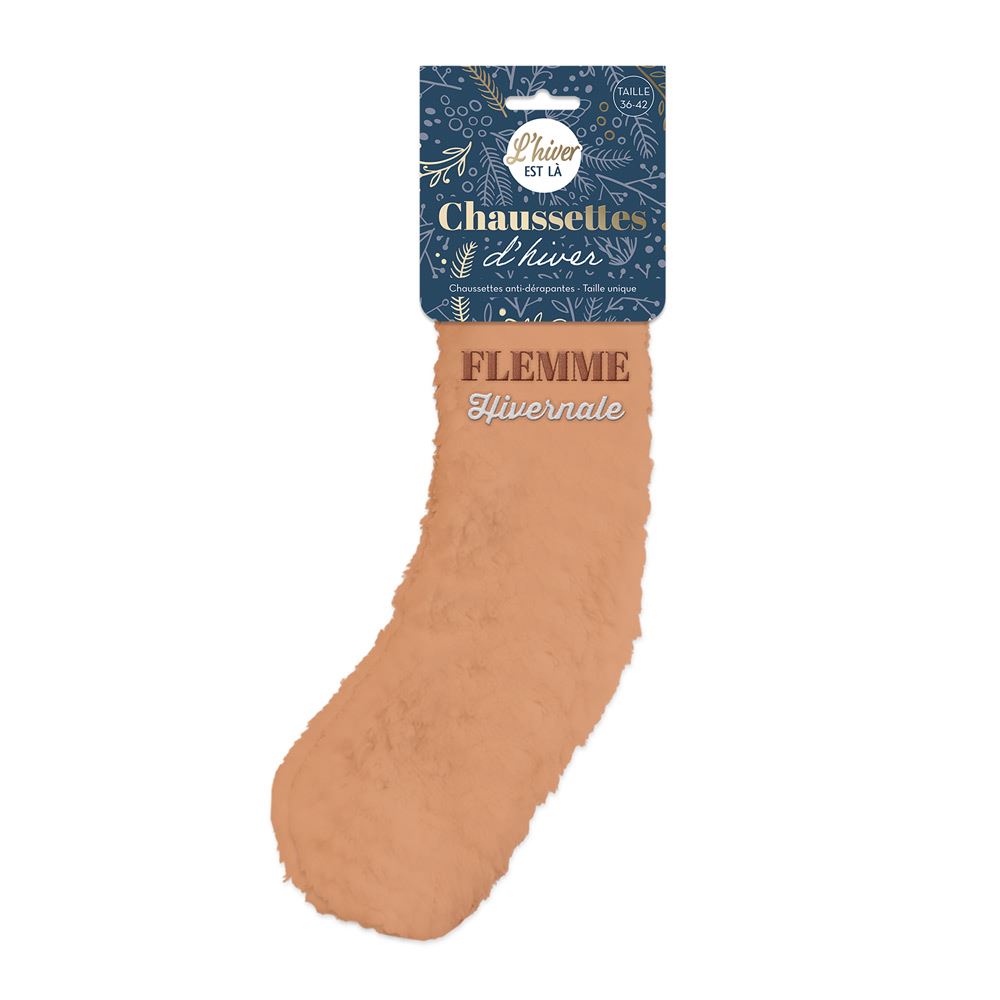 Chaussettes moumoute "flemme hivernale"