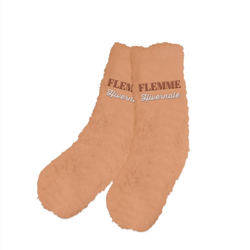 Chaussettes moumoute "flemme hivernale"
