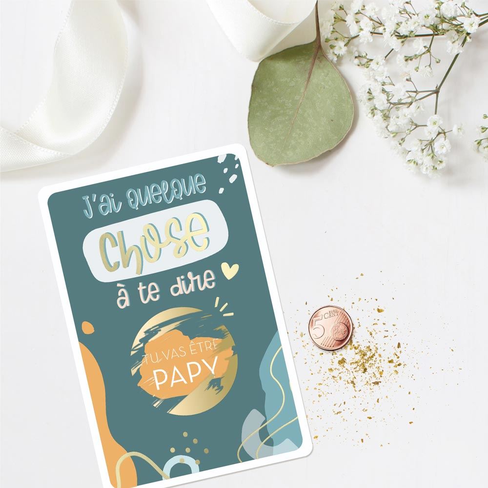 Carte a gratter annonce "papy"