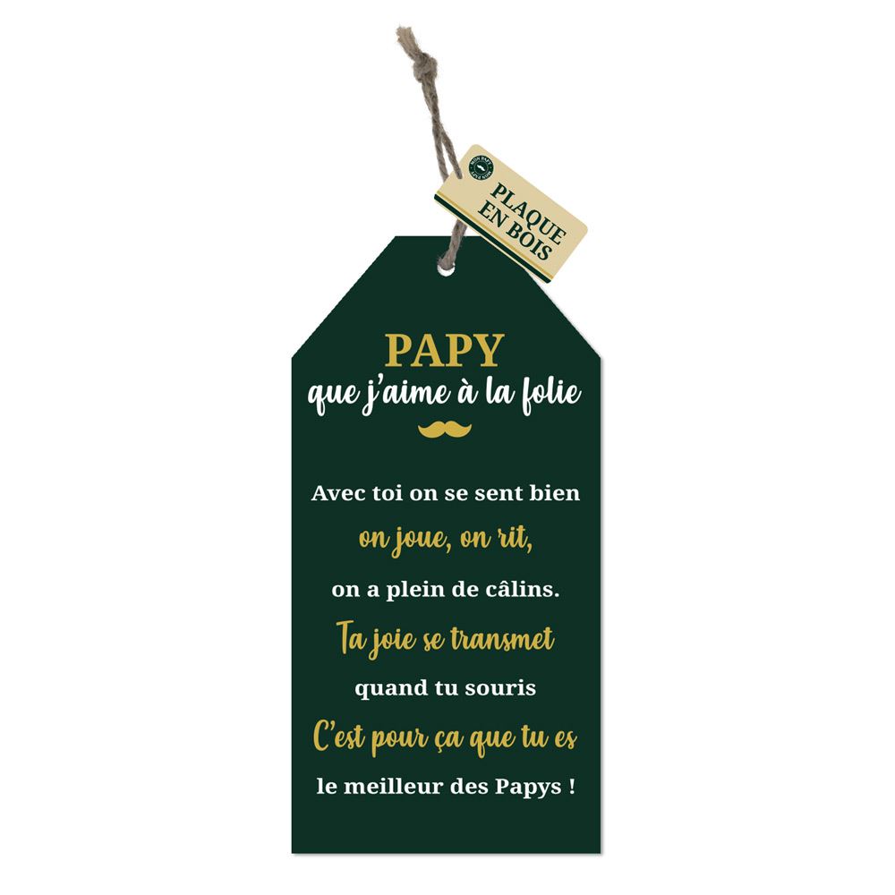 Plaque bois "papy que j aime..."