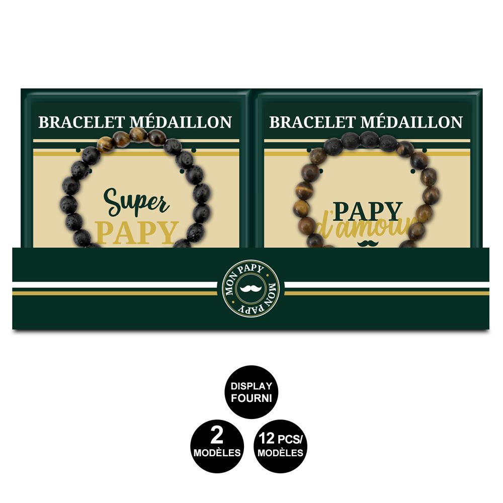 Bracelet medaillon papy 2mod