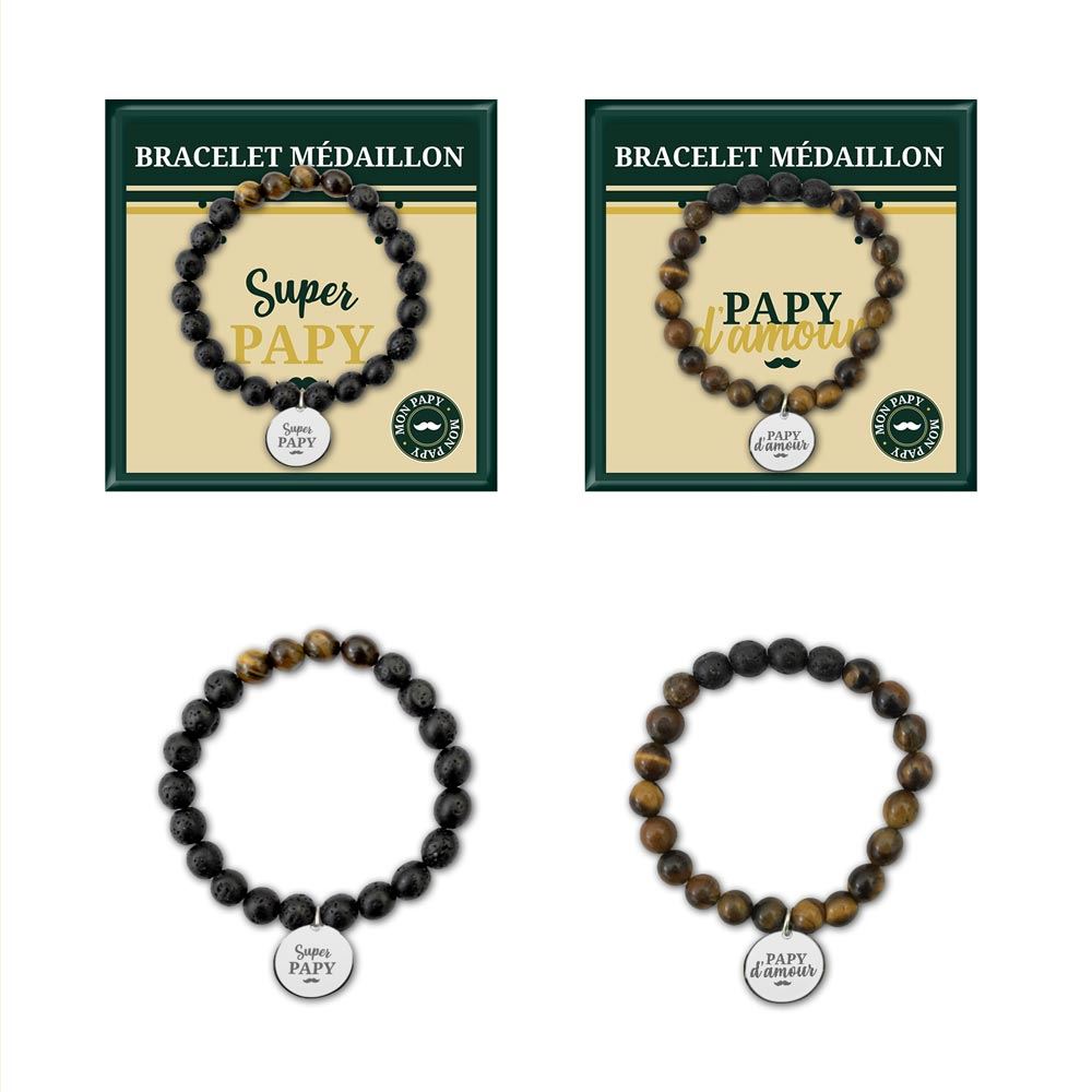Bracelet medaillon papy 2mod