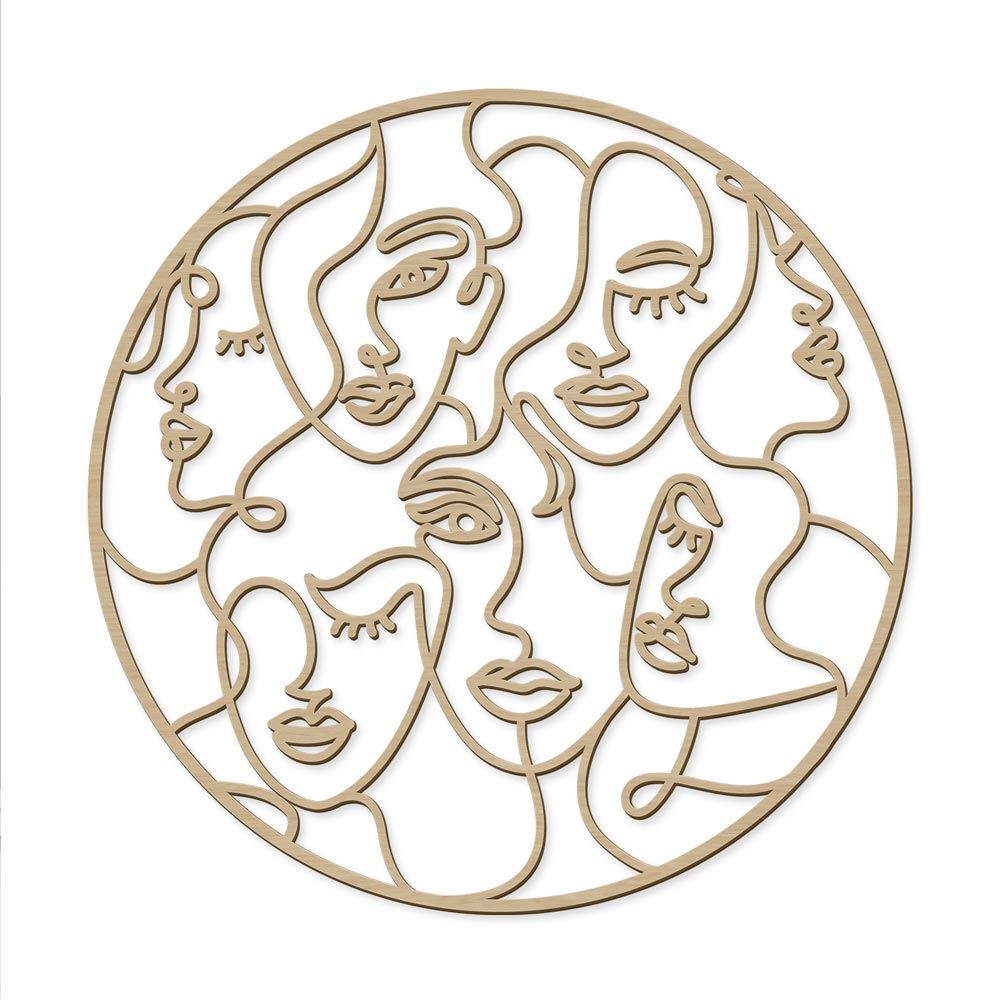 Femmes abstraites deco bois laser