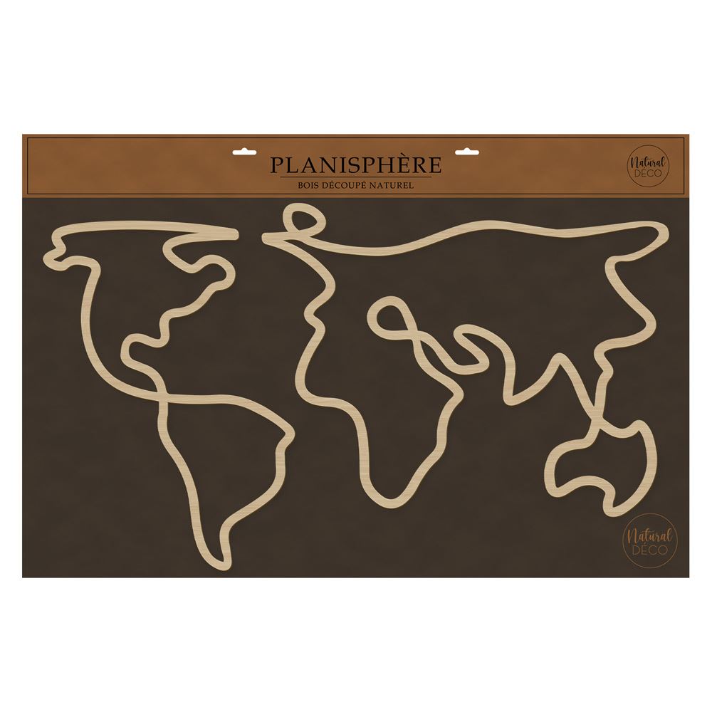 Planisphere deco bois laser