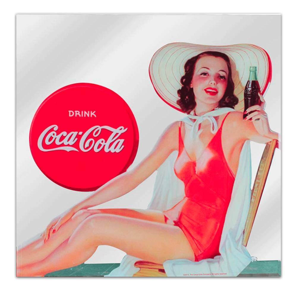 Miroir coca cola pinup chapeau