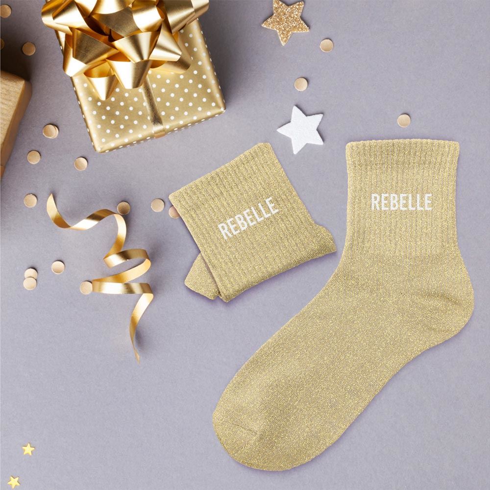 Chaussettes paillettes "rebelle"