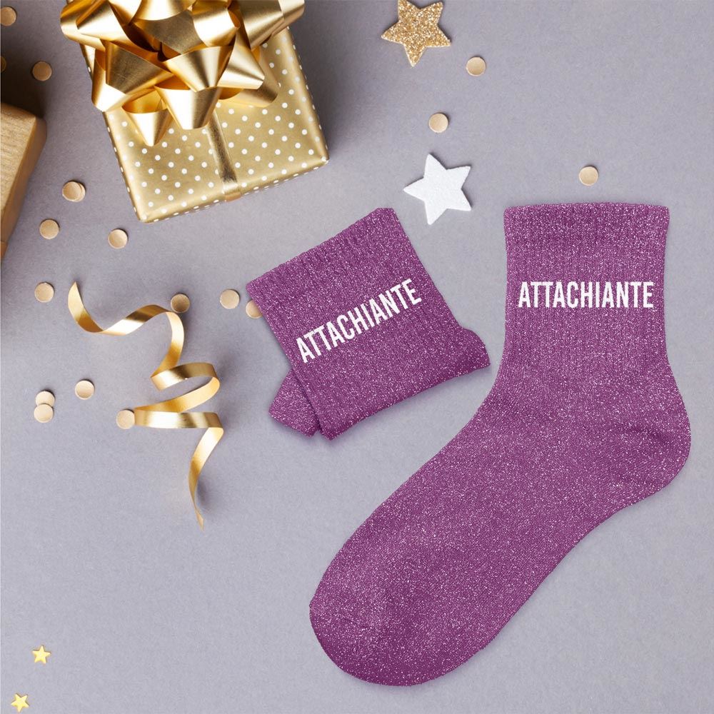 Chaussettes paillettes attachiante