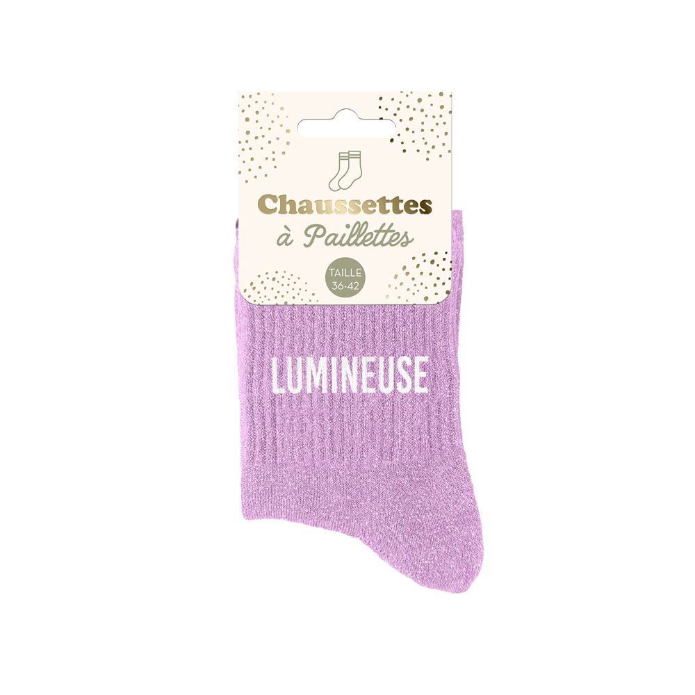 Chaussettes paillettes lumineuse