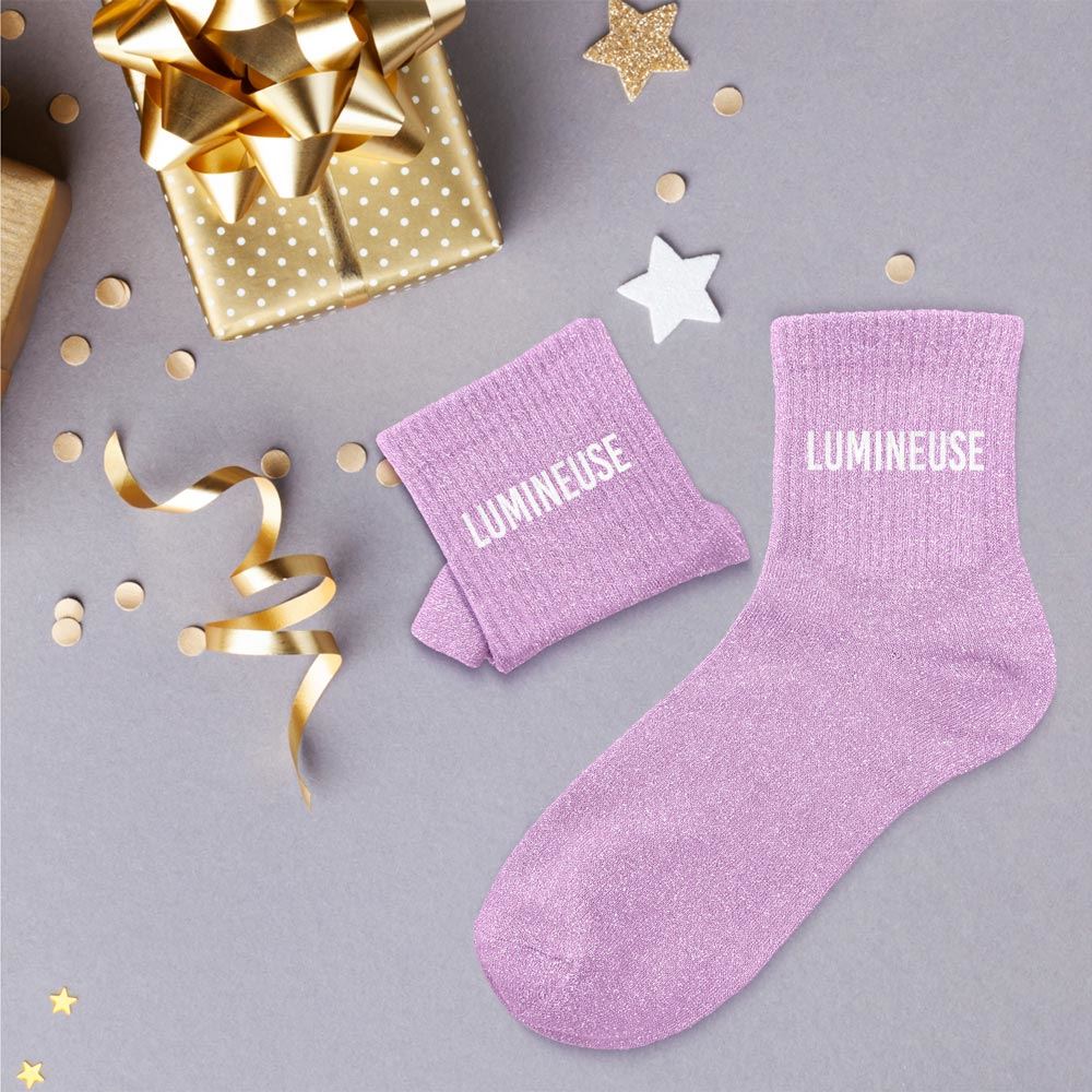 Chaussettes paillettes lumineuse
