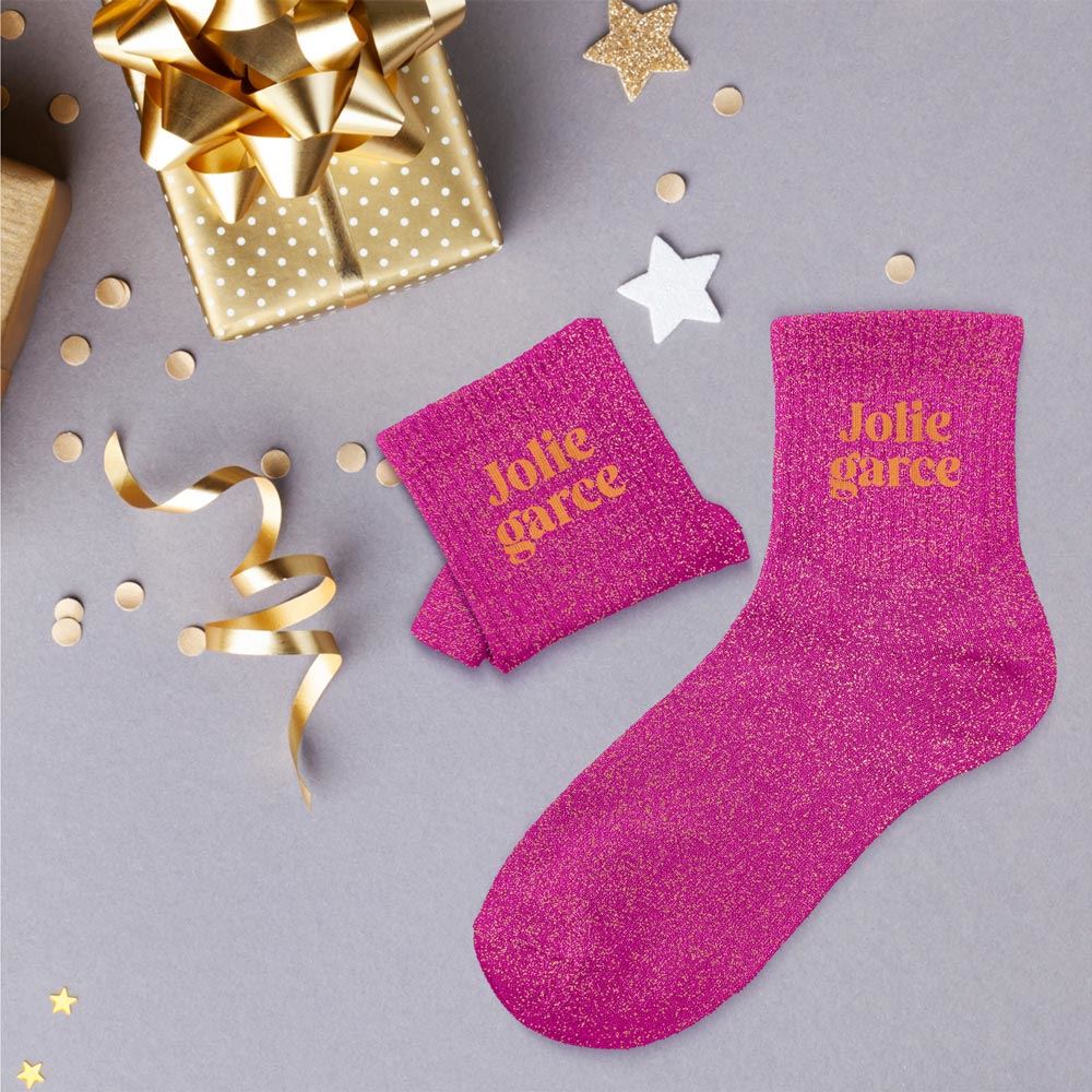 Chaussettes paillettes jolie garce