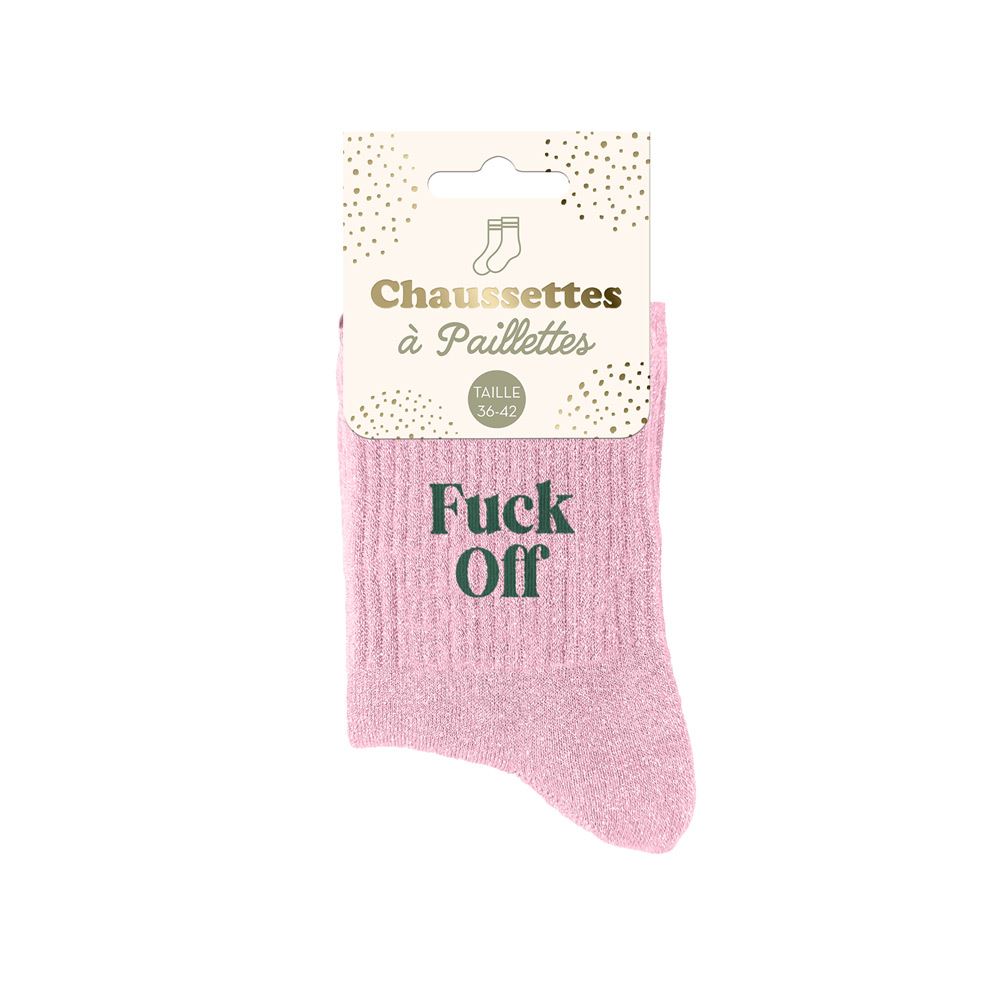 Chaussettes paillettes fuck off
