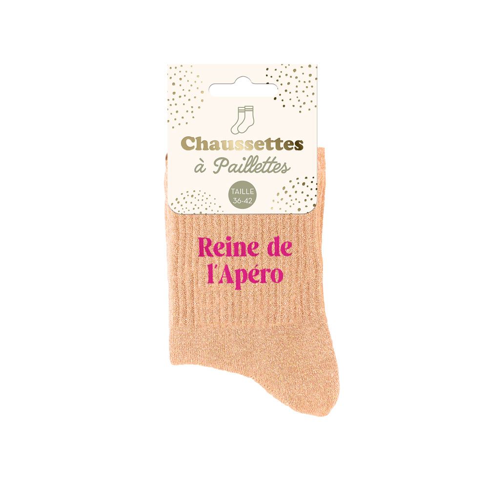 Chaussettes paillettes reine de l apero
