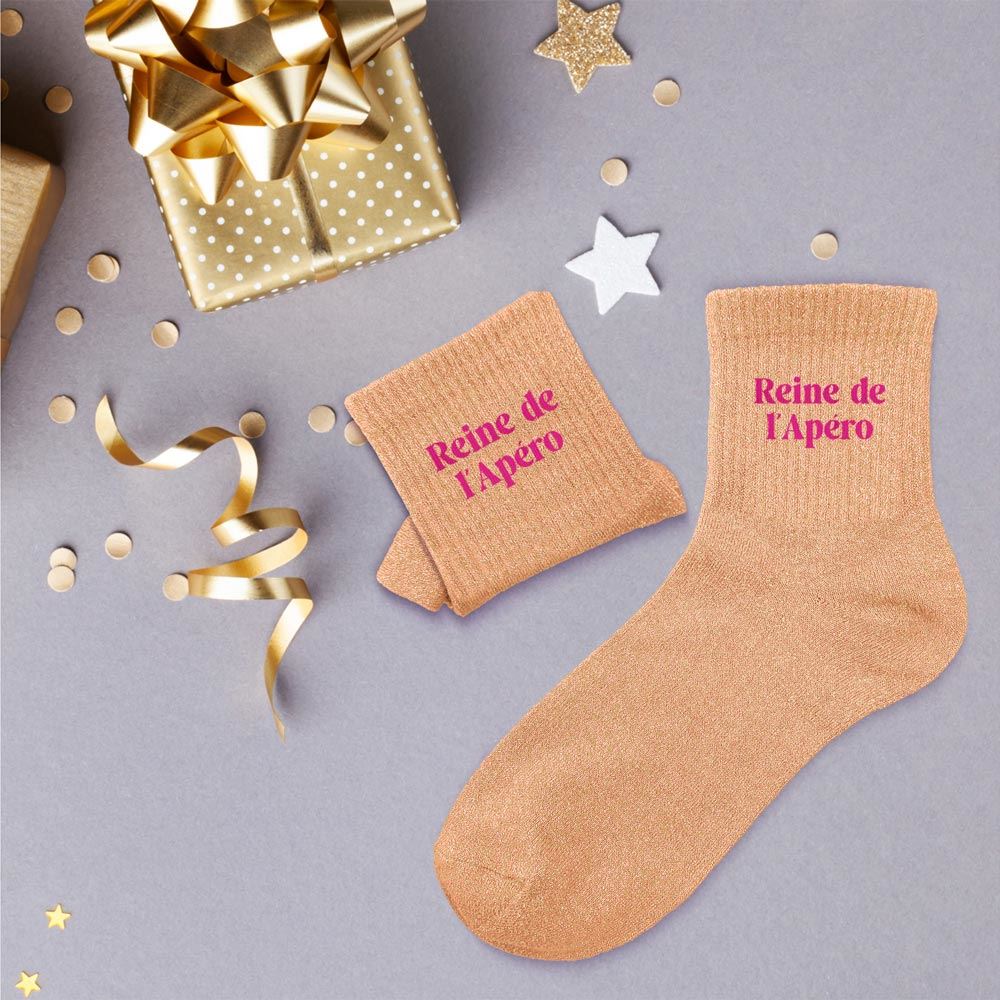 Chaussettes paillettes reine de l apero