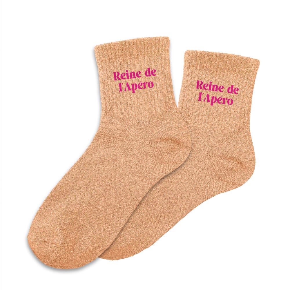 Chaussettes paillettes reine de l apero
