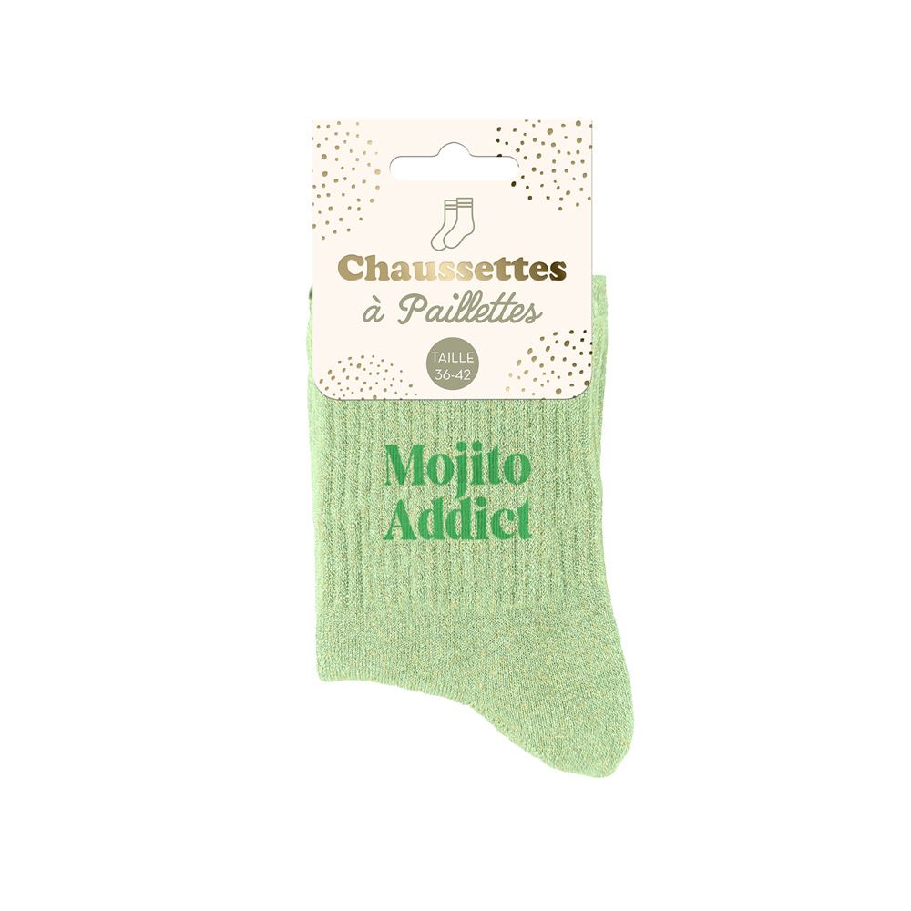 Chaussettes paillettes mojito addict