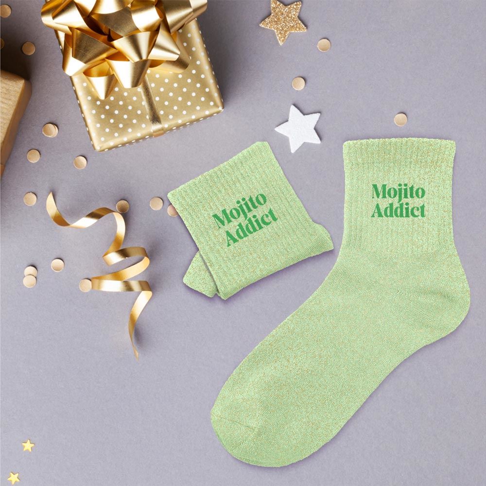 Chaussettes paillettes mojito addict