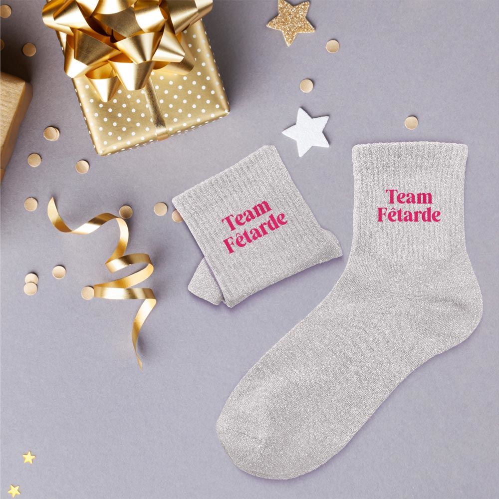 Chaussettes paillettes team fetarde