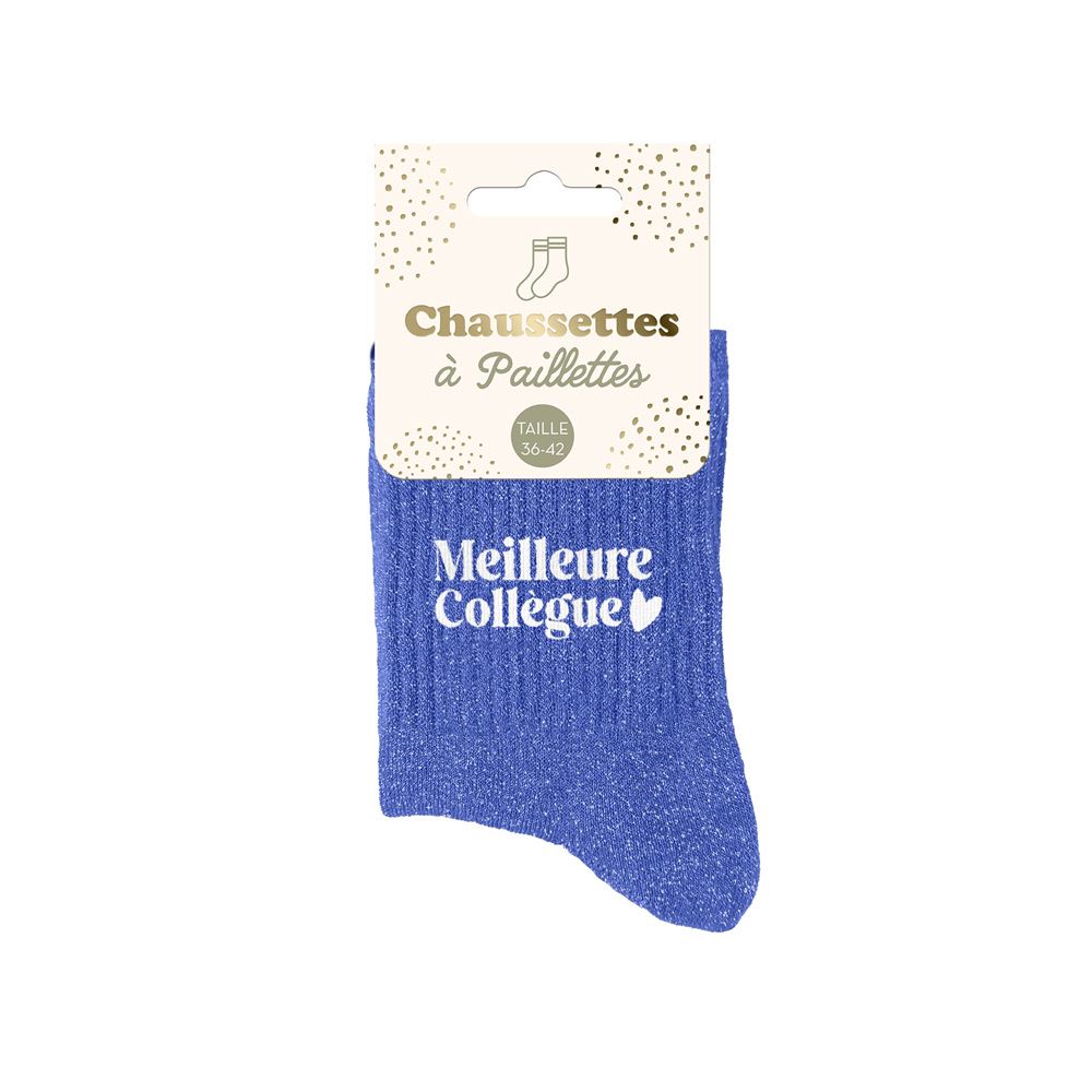 Chaussettes paillettes meilleure collegue
