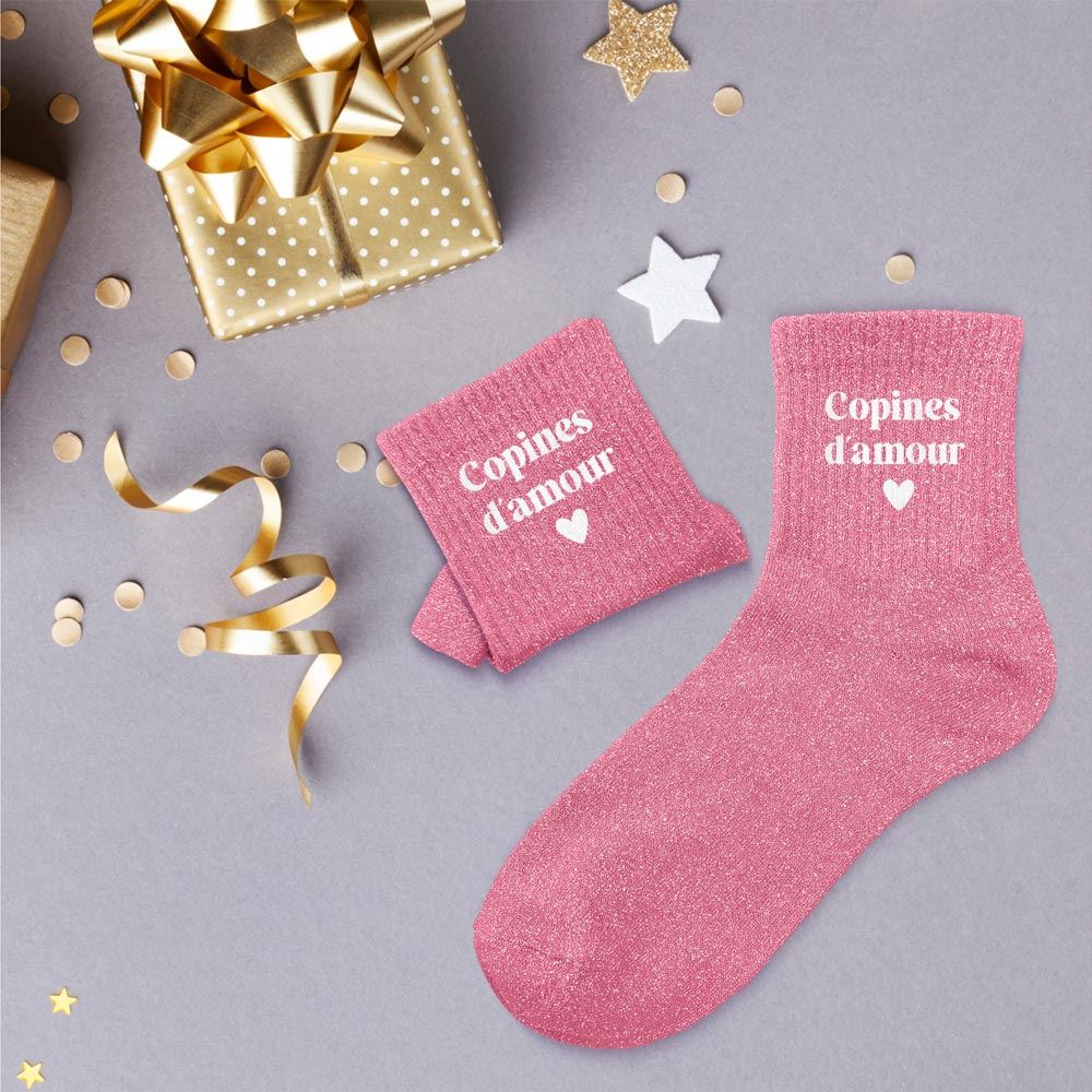 Chaussettes paillettes copine d amour