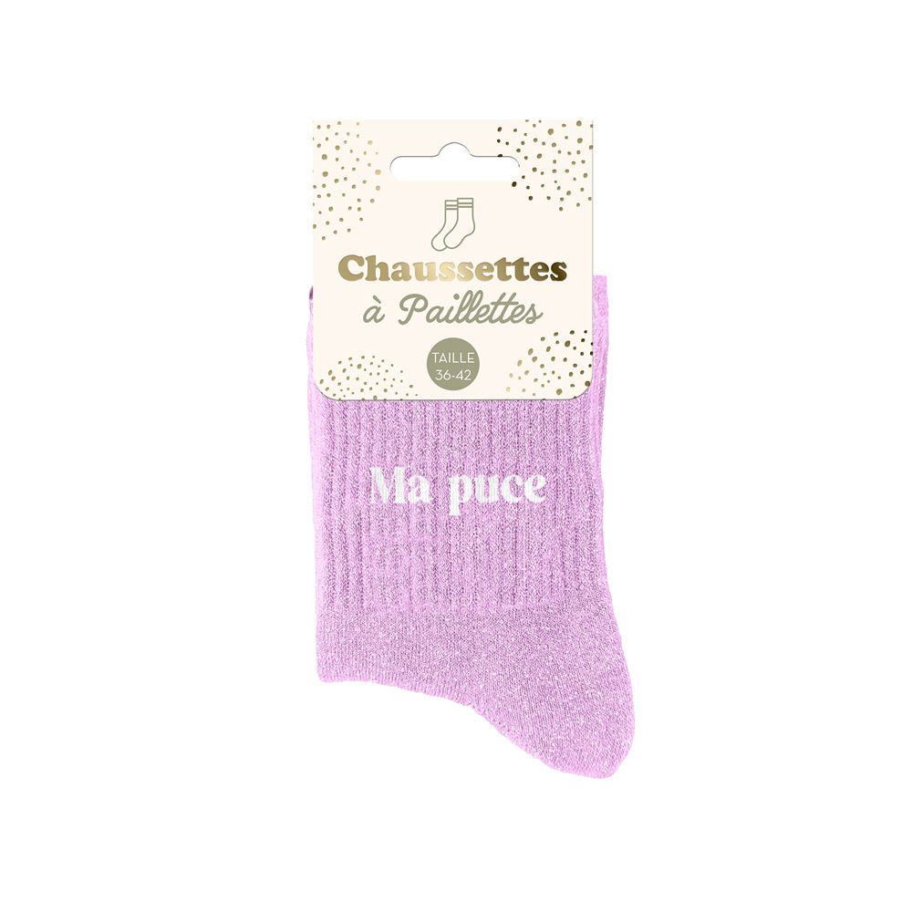 Chaussettes paillettes ma puce