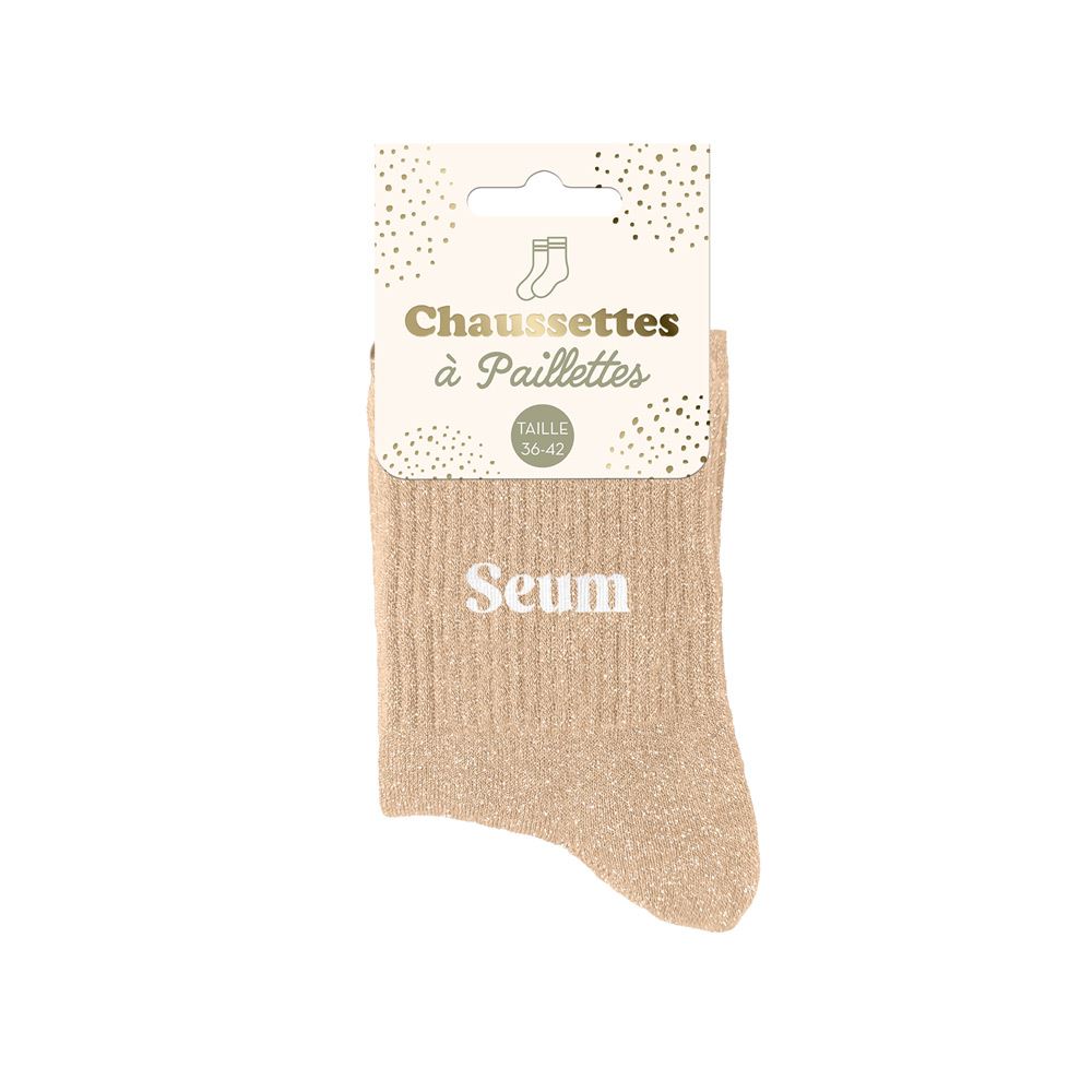 Chaussettes paillettes seum