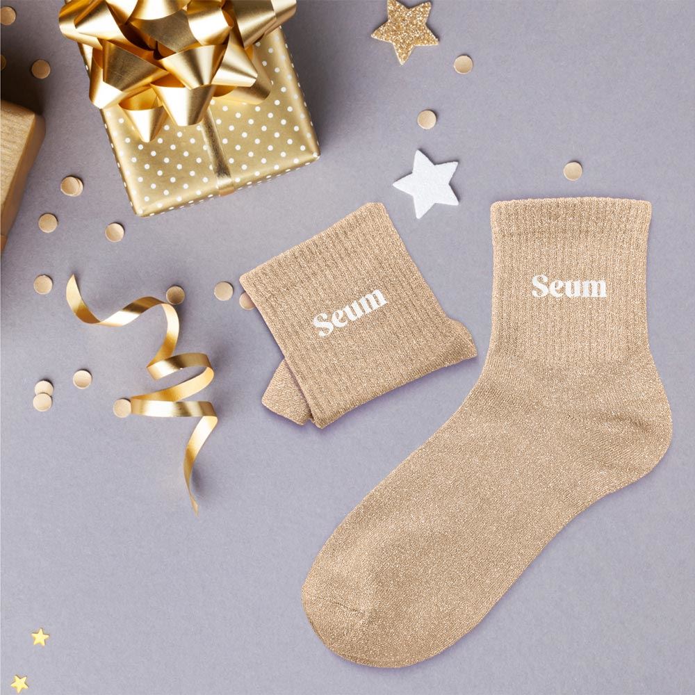 Chaussettes paillettes seum